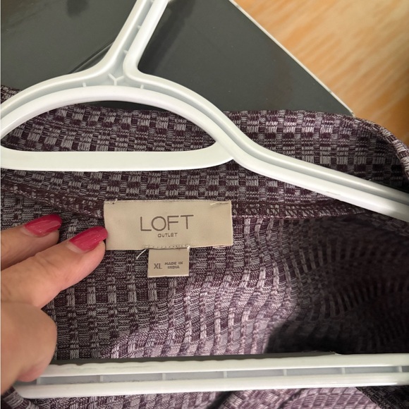 LOFT Outlet Textured Purple Sweater - Picture 4 of 4